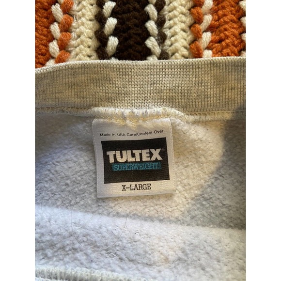 Vintage TULTEX Shamu Sea World Orca Print USA Sweatshirt Grey 90s Mens XL - Picture 4 of 6